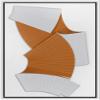 SIGNLEADER Framed Canvas Print Wall Art Textured Symmetrical Orange and White Fan Abstract Shapes Digital Art Modern Art Minimalist 3D Fun Ultra for Living Room, Bedroom, Office - 16"x24" WHITE view 1