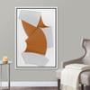 SIGNLEADER Framed Canvas Print Wall Art Textured Symmetrical Orange and White Fan Abstract Shapes Digital Art Modern Art Minimalist 3D Fun Ultra for Living Room, Bedroom, Office - 16"x24" WHITE view 2