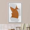 SIGNLEADER Framed Canvas Print Wall Art Textured Symmetrical Orange and White Fan Abstract Shapes Digital Art Modern Art Minimalist 3D Fun Ultra for Living Room, Bedroom, Office - 16"x24" WHITE view 3