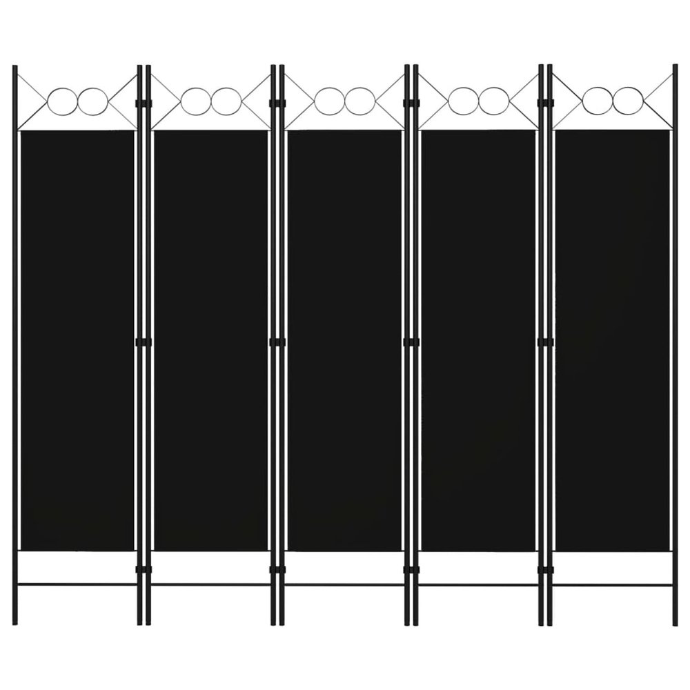 5-Panel Room Divider, Screen for Office, Partition Room Separators, Freestanding Room Divider Screen Panel Black 78.7"x70.9"