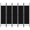 5-Panel Room Divider, Screen for Office, Partition Room Separators, Freestanding Room Divider Screen Panel Black 78.7"x70.9" view 1