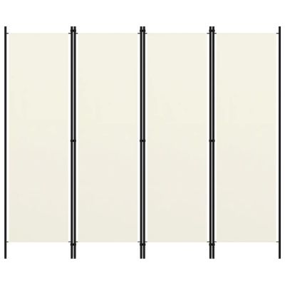 4-Panel Room Divider, Screen for Office, Partition Room Separators, Freestanding Room Divider Screen Panel Cream White 78.7"x70.9"