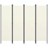 4-Panel Room Divider, Screen for Office, Partition Room Separators, Freestanding Room Divider Screen Panel Cream White 78.7"x70.9" view 1