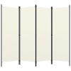 4-Panel Room Divider, Screen for Office, Partition Room Separators, Freestanding Room Divider Screen Panel Cream White 78.7"x70.9" view 2