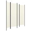 4-Panel Room Divider, Screen for Office, Partition Room Separators, Freestanding Room Divider Screen Panel Cream White 78.7"x70.9" view 3