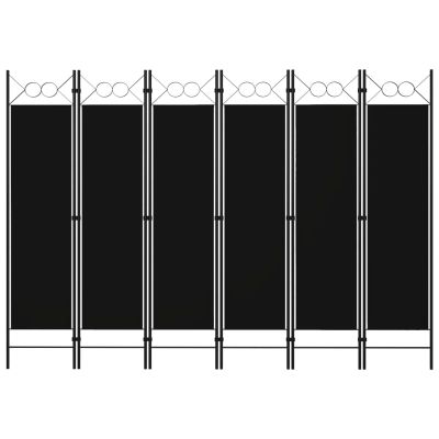 6-Panel Room Divider, Screen for Office, Partition Room Separators, Freestanding Room Divider Screen Panel Black 94.5"x70.9"