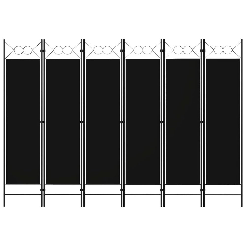 6-Panel Room Divider, Screen for Office, Partition Room Separators, Freestanding Room Divider Screen Panel Black 94.5"x70.9"