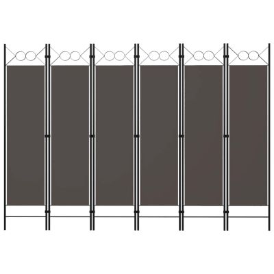 6-Panel Room Divider, Screen for Office, Partition Room Separators, Freestanding Room Divider Screen Panel Anthracite 94.5"x70.9"
