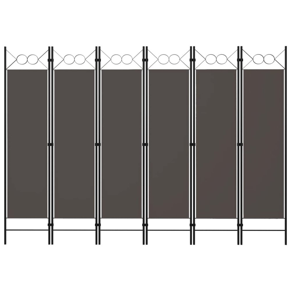 6-Panel Room Divider, Screen for Office, Partition Room Separators, Freestanding Room Divider Screen Panel Anthracite 94.5"x70.9"