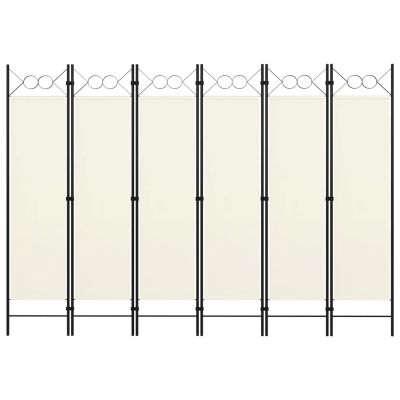 6-Panel Room Divider, Screen for Office, Partition Room Separators, Freestanding Room Divider Screen Panel Cream White 94.5"x70.9"