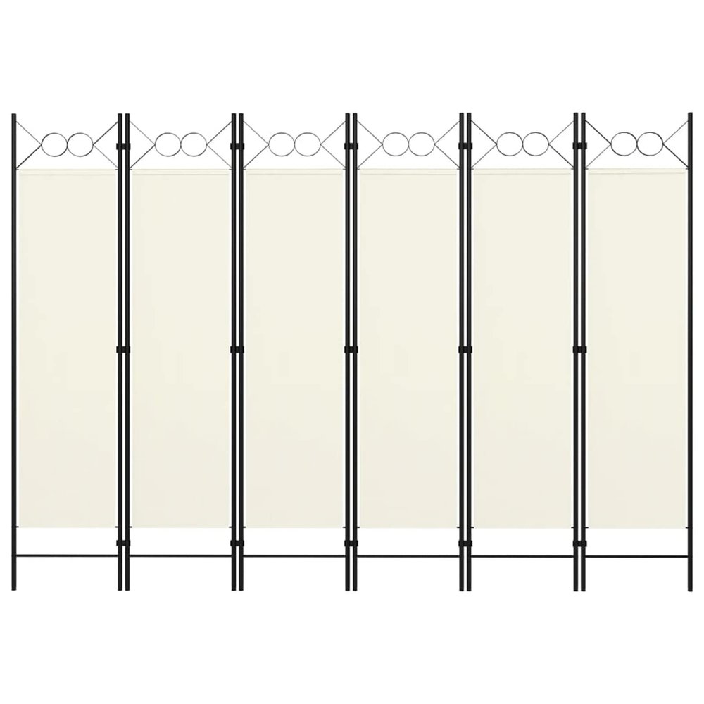6-Panel Room Divider, Screen for Office, Partition Room Separators, Freestanding Room Divider Screen Panel Cream White 94.5"x70.9"