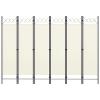 6-Panel Room Divider, Screen for Office, Partition Room Separators, Freestanding Room Divider Screen Panel Cream White 94.5"x70.9" view 1