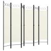 6-Panel Room Divider, Screen for Office, Partition Room Separators, Freestanding Room Divider Screen Panel Cream White 94.5"x70.9" view 3
