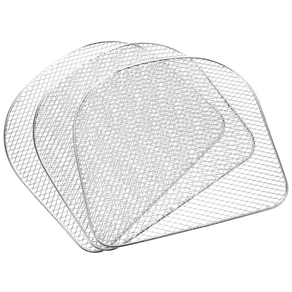 Mobestech Stainless Steel Grilled Mesh Air Fryer Dehydration Rack Air Fryer Accessory 3 Pack