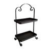 BOOMLATU Metal Two Tier Tray with Handle,Distressed Decorative Tray,Farmhouse Tiered Tray Decor (Black) view 1