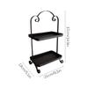BOOMLATU Metal Two Tier Tray with Handle,Distressed Decorative Tray,Farmhouse Tiered Tray Decor (Black) view 2