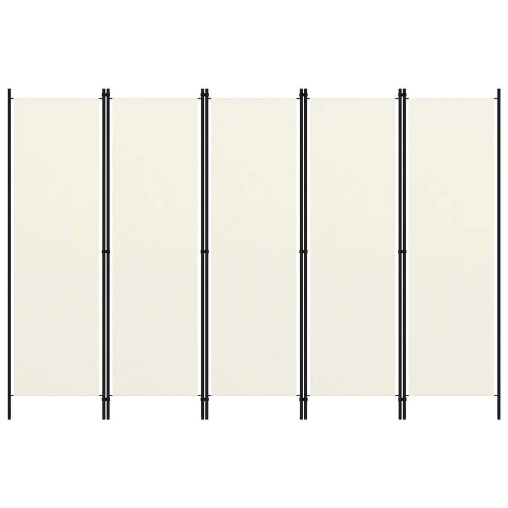 5-Panel Room Divider, Screen for Office, Partition Room Separators, Freestanding Room Divider Screen Panel Cream White 98.4"x70.9"