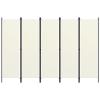 5-Panel Room Divider, Screen for Office, Partition Room Separators, Freestanding Room Divider Screen Panel Cream White 98.4"x70.9" view 1