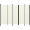 5-Panel Room Divider, Screen for Office, Partition Room Separators, Freestanding Room Divider Screen Panel Cream White 98.4"x70.9" view 2