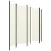 5-Panel Room Divider, Screen for Office, Partition Room Separators, Freestanding Room Divider Screen Panel Cream White 98.4"x70.9" view 3