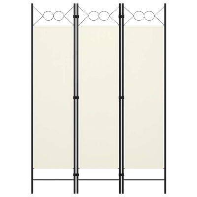 3-Panel Room Divider, Screen for Office, Partition Room Separators, Freestanding Room Divider Screen Panel Cream White 47.2"x70.9"