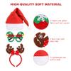 EEOCWF 18 Pcs Christmas Glasses Glitter Headbands Hats Set, Hair Hoop Eyewear Eyeglasses Frame Santa Hat Photo Props for Adults Christmas Party Favors Holiday Photos Booth view 3