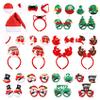 EEOCWF 18 Pcs Christmas Glasses Glitter Headbands Hats Set, Hair Hoop Eyewear Eyeglasses Frame Santa Hat Photo Props for Adults Christmas Party Favors Holiday Photos Booth view 4