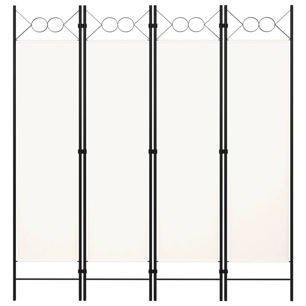 4-Panel Room Divider, Screen for Office, Partition Room Separators, Freestanding Room Divider Screen Panel Cream White 63"x70.9"