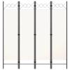 4-Panel Room Divider, Screen for Office, Partition Room Separators, Freestanding Room Divider Screen Panel Cream White 63"x70.9" view 1