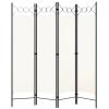 4-Panel Room Divider, Screen for Office, Partition Room Separators, Freestanding Room Divider Screen Panel Cream White 63"x70.9" view 2