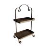 BOOMLATU Metal Two Tier Tray with Handle,Distressed Decorative Tray,Farmhouse Tiered Tray Decor (Gold) view 1