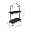 BOOMLATU Metal Two Tier Tray with Handle,Distressed Decorative Tray,Farmhouse Tiered Tray Decor (Gold) view 2