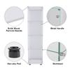 Yoluckea 4 Shelves Glass Display Cabinet with Door, Curio Collection Display Case for Home Office, Floor Standing Bookshelf Corner Cabinet Upgrade Assembly (White) view 3