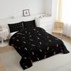 Erosebridal Cute Mushroom Comforter Set King Kid Cartoon Kawaii Reversible Bedding Red Duvet Shaped Lovely Natural Wild Plants Fungus for Room Decor, Black, JCXS5768HJF-BZ_USk view 2