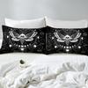 Kids Boho Moth Comforter Set King Boys Gothic Skull Bedding Set for Men Women Bedroom Decor Bohemian Moon Starry Sky Comforter Exotic Moth Skull Skeleton Bones Duvet Set Teens Quilt Set, Black White view 4