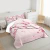 Erosebridal Cherry Blossoms Comforter Set King, Girl Pink Floral Down Comforter, Japanese Spring Bedding Set, Pale Pink Blossom Petal Quilted Duvet,Branch Floral Duvet Set for Women men,Girly Romantic view 3