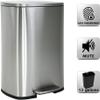 Dkelincs 13 Gallon Trash Can Stainless Steel Automatic Motion Sensor Kitchen Trash Can High-Capacity Touch Free Garbage Can with Lid for Bathroom Bedroom Home Office, 50 Liter,SS view 1