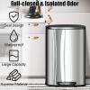 Dkelincs 13 Gallon Trash Can Stainless Steel Automatic Motion Sensor Kitchen Trash Can High-Capacity Touch Free Garbage Can with Lid for Bathroom Bedroom Home Office, 50 Liter,SS view 2