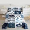Erosebridal Happy Camping Bedding Set King Size for Boys Kids Teens, Camper Duvet Insert, Rustic Farmhouse Style Comforter Set, Sketch Drawing Camper Bedding, Camping Car Down Comforter, Blue view 1