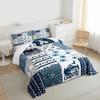 Erosebridal Happy Camping Bedding Set King Size for Boys Kids Teens, Camper Duvet Insert, Rustic Farmhouse Style Comforter Set, Sketch Drawing Camper Bedding, Camping Car Down Comforter, Blue view 3