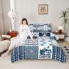 Erosebridal Happy Camping Bedding Set King Size for Boys Kids Teens, Camper Duvet Insert, Rustic Farmhouse Style Comforter Set, Sketch Drawing Camper Bedding, Camping Car Down Comforter, Blue view 4