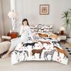 Erosebridal Kawaii Comforter Horse Comforter Set King Farm Bedding Set Kids Boys Girls Cute Animal Duvet Set Cartoon Horses with Pink Lover Heart Bedroom Decor Duvet Set Cowboy Cowgirls Comforter Set view 4