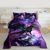 Erosebridal Dragon Bedding Set Purple Nebula Comforter Set King Size Mysterious Outer Space Duvet Set Trippy Bedding Set for Kids Boys Girls Teens Room Decor, Safari Wildlife Animals Quilt Set view 1