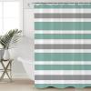 Shower Curtains Concise Green Gray White Stripe Waterproof Polyester Fabric Bath Curtain Set with Hooks for Bathroom Bedroom 72x96 Inch view 4