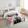 Erosebridal Highland Cow Flower Comforter Set King Size Bull Cattle Bedding Set Western Funny Animal Bedding Set Wildlife Farmhouse Cow Quilt Set Rose Grey Marble Comforter Set view 3