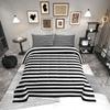 Striped Comforter Set Black and White Stripe Bedding Set King Kids Boys Girls Women Men Farmhouse Ticking Stripes Duvet Set Modern Geometric Lines Adults Abstract Gothic Home Decor Soft Reversible view 1