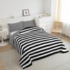 Striped Comforter Set Black and White Stripe Bedding Set King Kids Boys Girls Women Men Farmhouse Ticking Stripes Duvet Set Modern Geometric Lines Adults Abstract Gothic Home Decor Soft Reversible view 2
