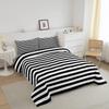 Striped Comforter Set Black and White Stripe Bedding Set King Kids Boys Girls Women Men Farmhouse Ticking Stripes Duvet Set Modern Geometric Lines Adults Abstract Gothic Home Decor Soft Reversible view 3