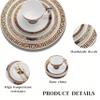 24 Piece Bone China Dinnerware Sets for 6, Round 10 inch and 8.5 inch Porcelain Dinner Plate, Ceramic Gold Line Luxury Dinnerware set for home, Scratch Resistant, Dishwasher Safe view 3