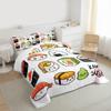 Erosebridal Kawaii Sushi Pattern Comforter Set King, Japanese Style Down Comforter, Food Theme Quilted Duvet for Kids Boys Girls Teens, Cute Cartoon Japanese Sushi Quilt Set Room Decorative view 3